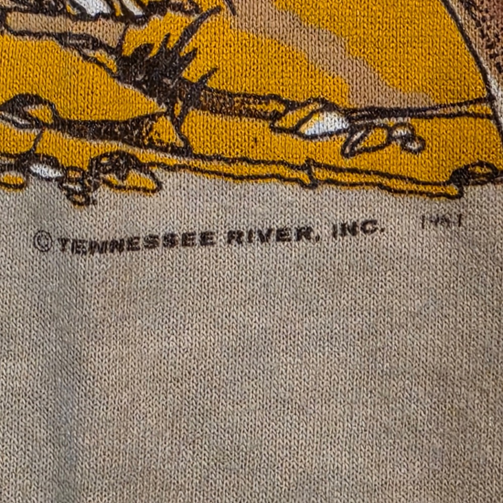 Vtg 1984 Tennessee River Deer Buck Raglan Camo 3/4 Sleeve T-Shirt Small USA - Picture 4 of 8